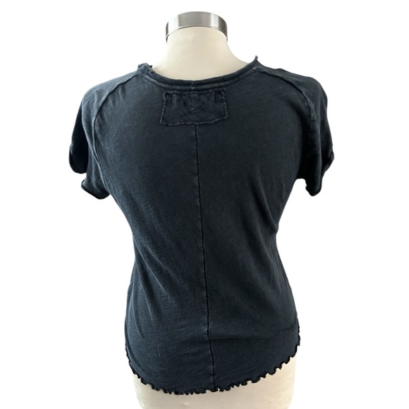 Free People We the Free Be My Baby Short Sleeve Ruffled Hem Top - Picture 2 of 5